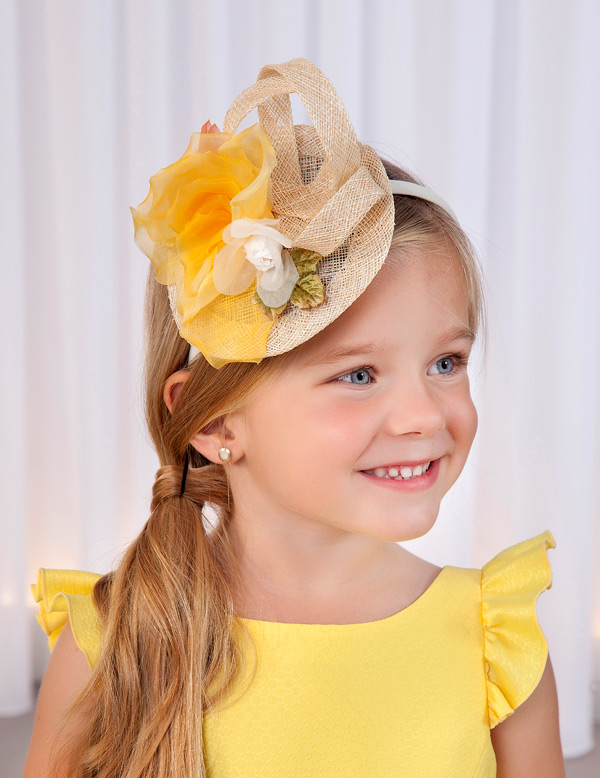 Diadema tocado flor organza