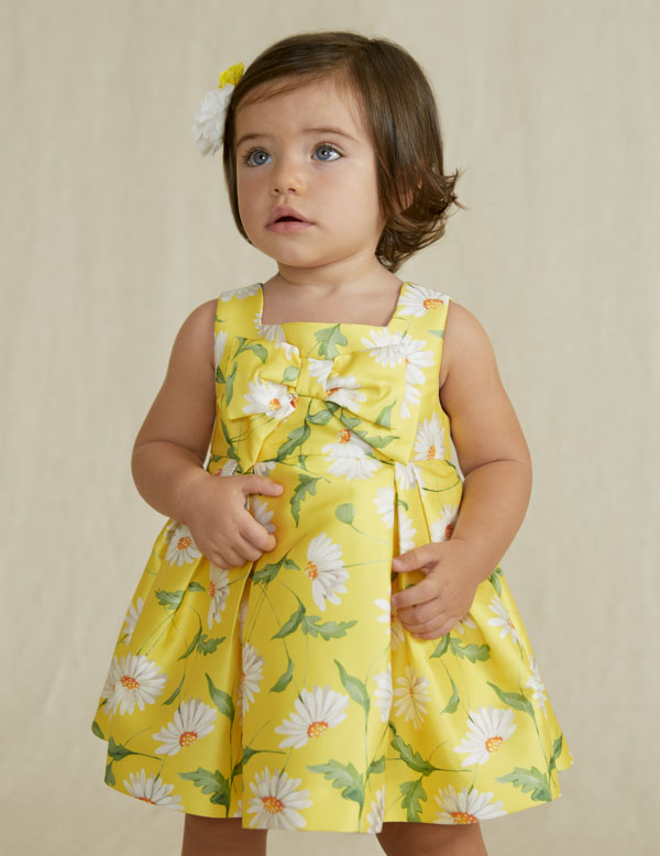 yellow floral baby dress