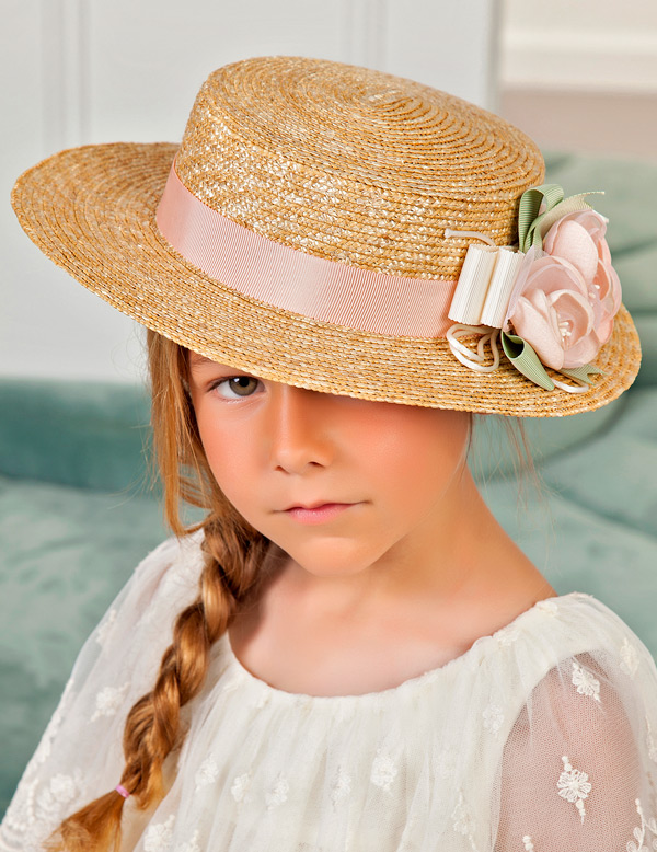 Sombrero canotier flores