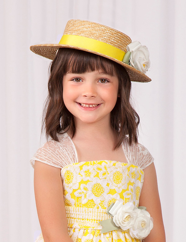 Sombrero canotier flores