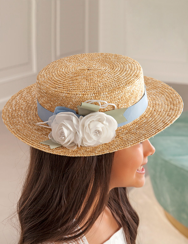 Sombrero canotier flores