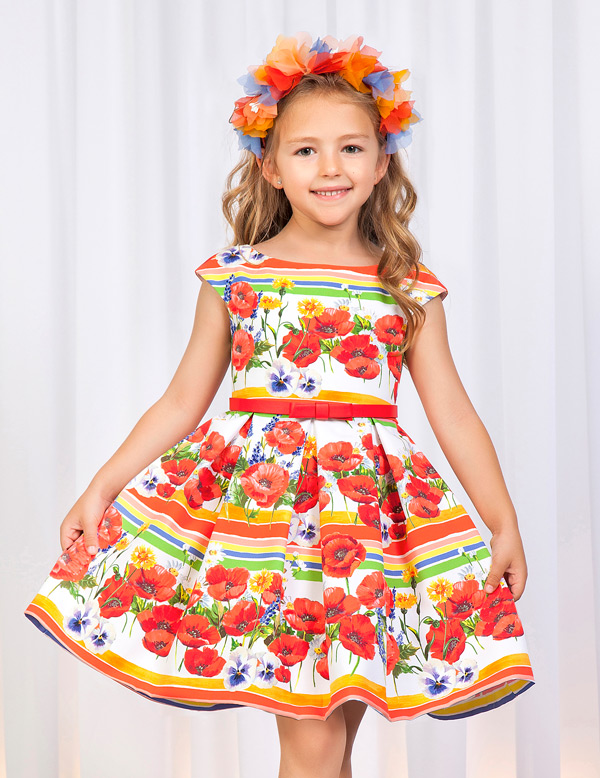 Vestido estampado flores rayas