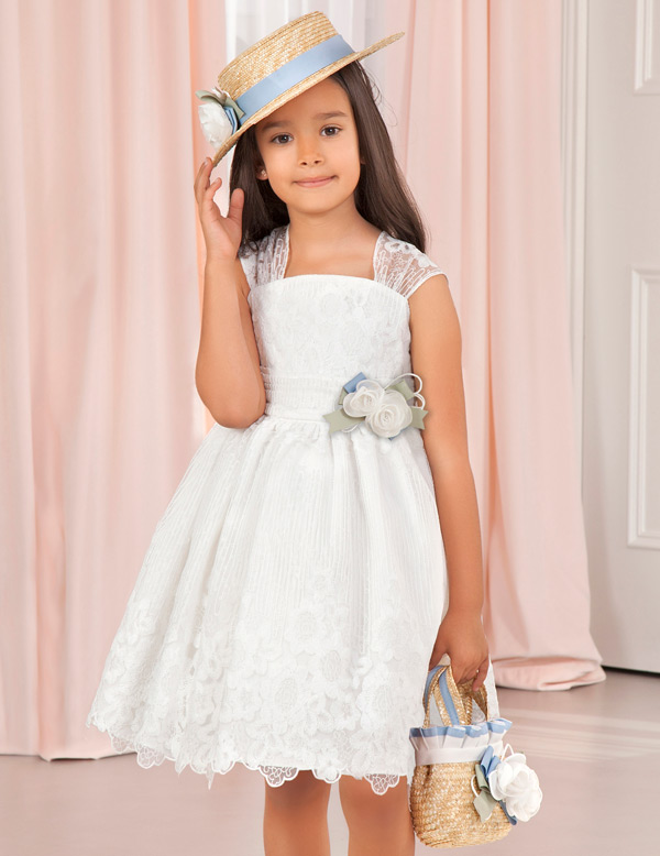 Vestido organza con bordado